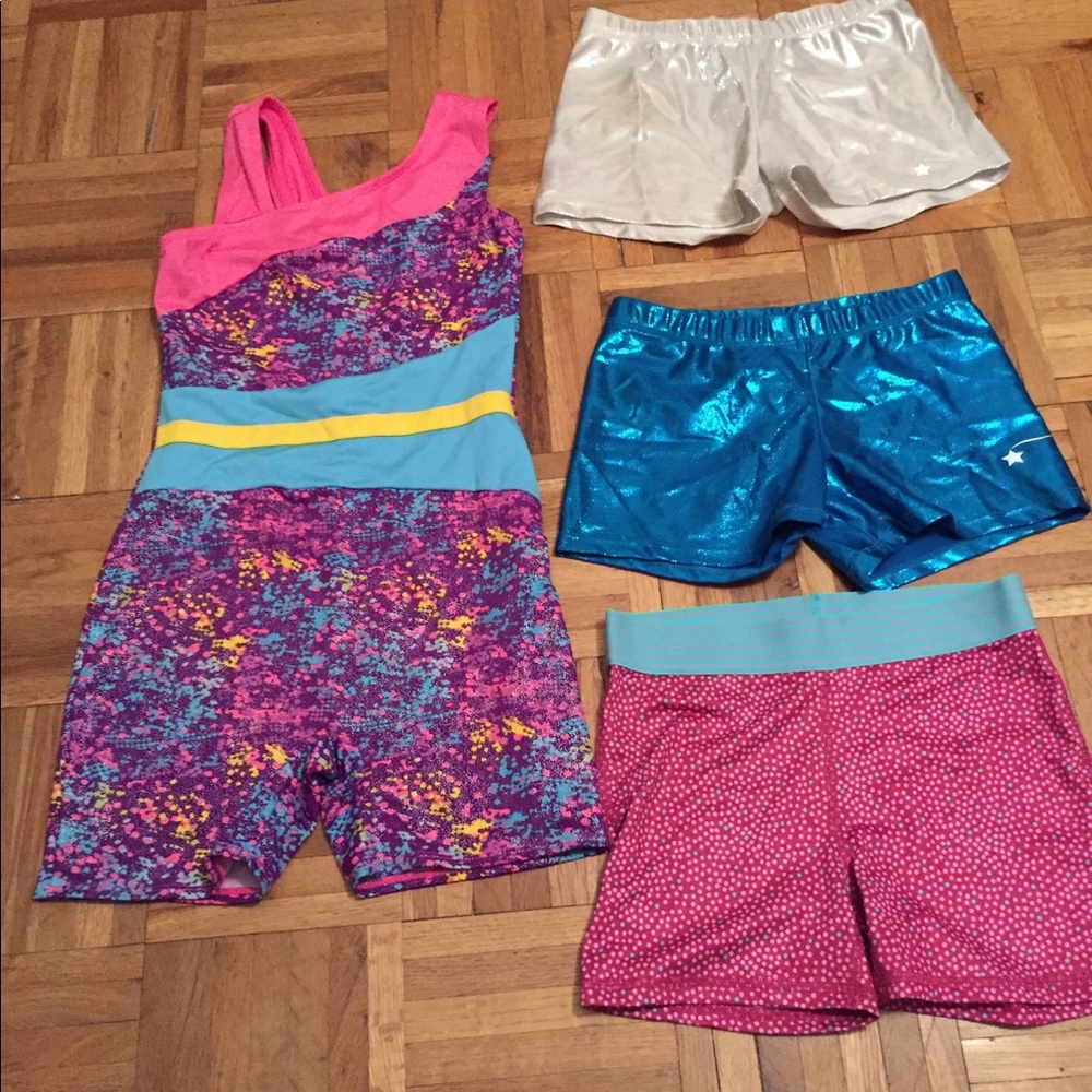 Girls leotard and shorts